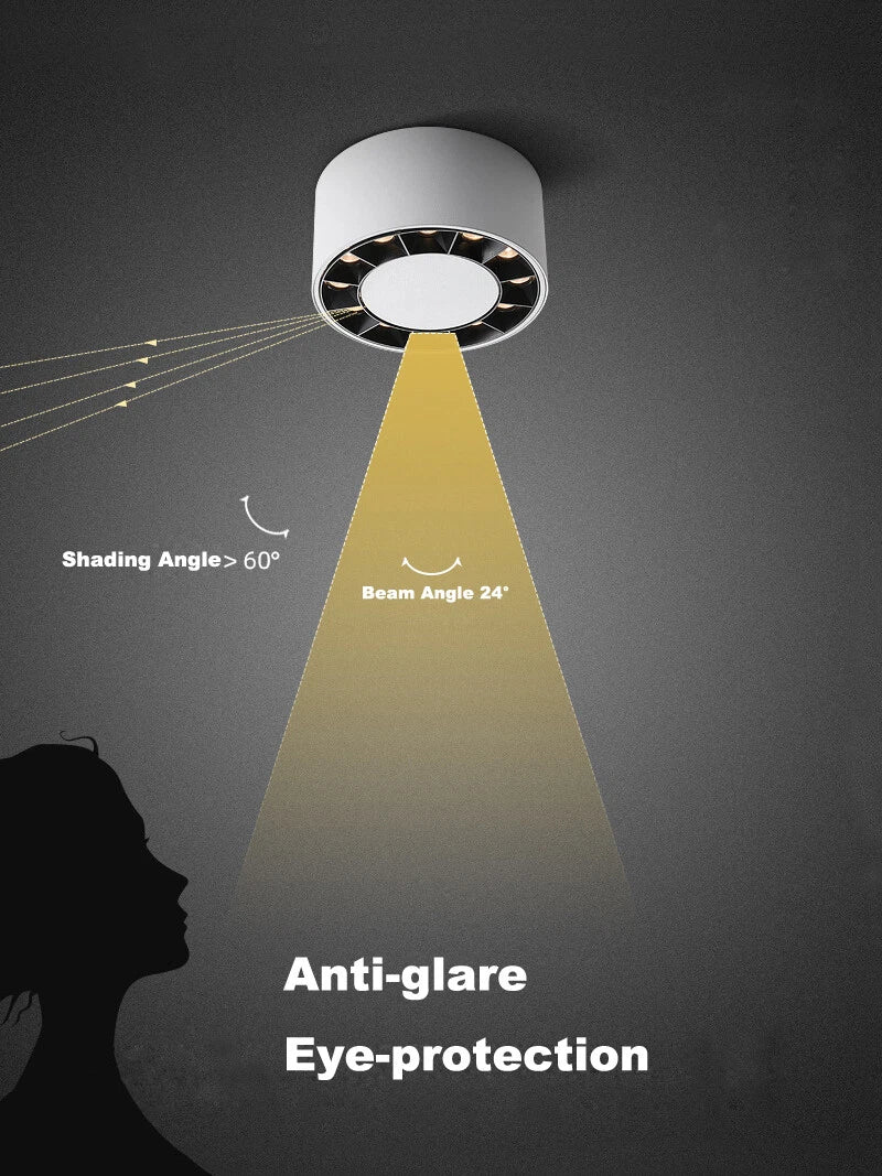 ANTIGLARE DOWNLIGHTS SOBREPONER 24W